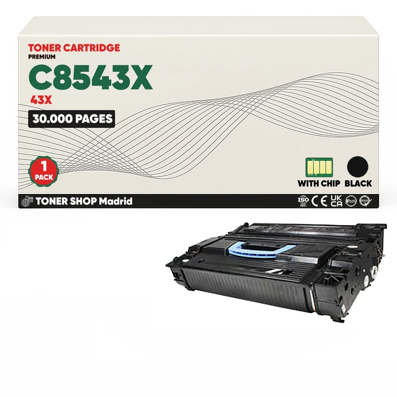 BDink Cartucho Toner Compatible HP C8543X Negro (Pack 1) - Reemplaza 43X