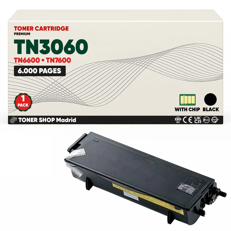 BDink Tóner Compatible Brother TN3060 TN6600 TN7600 Negro