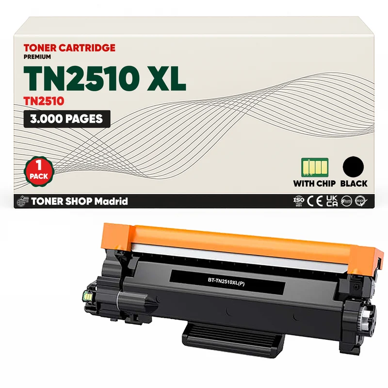 BDink Tóner Compatible con Brother TN2510XL Negro