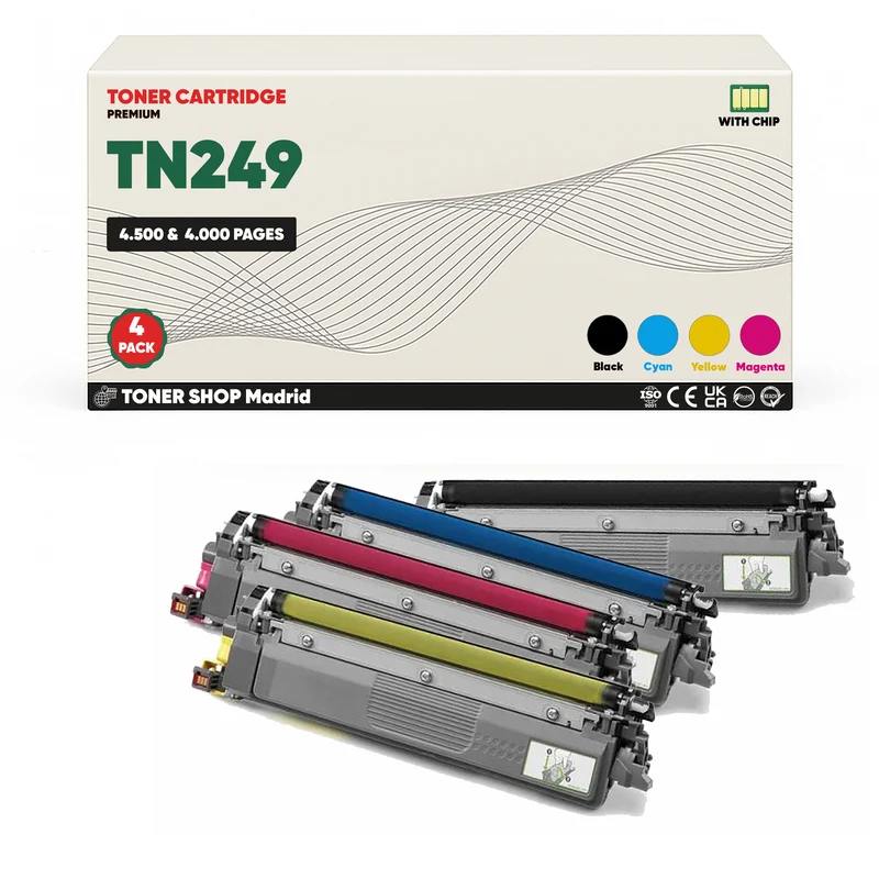 BDink Tóner Compatible Brother TN249 CMYK (Pack 4) Con Chip
