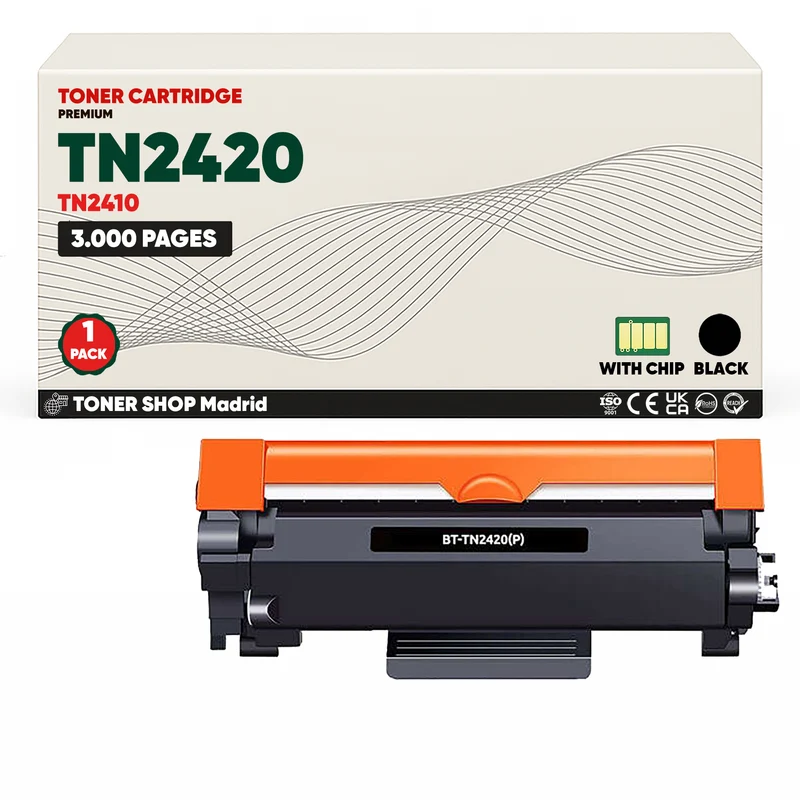 BDink Cartucho Tóner Compatible Brother TN2420 TN2410 Negro