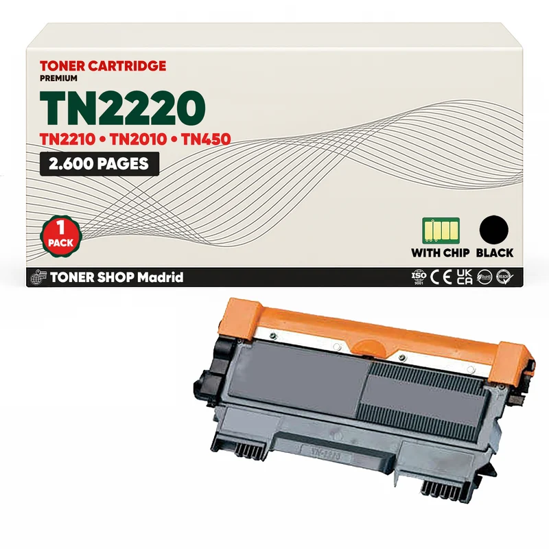 BDink Cartucho Tóner Compatible Brother TN2220 TN2210 Negro