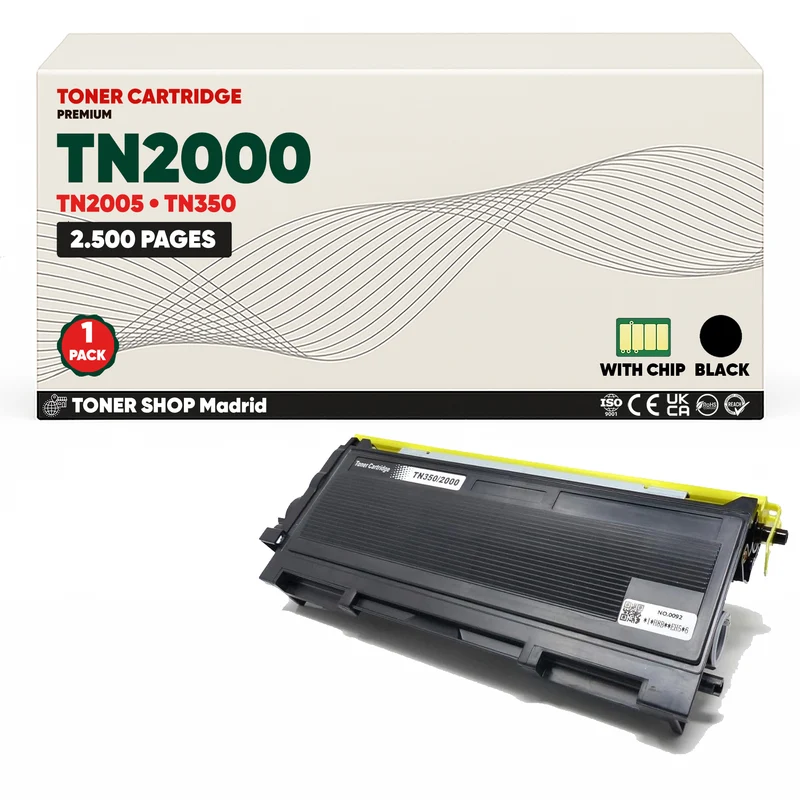 BDink Tóner Compatible Brother TN2000 TN2005 TN350 Negro - Envío en 24h