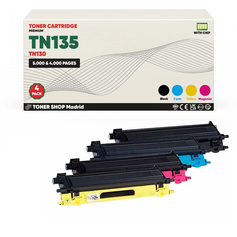 BDink Cartuchos Tóner Compatible Brother TN135 TN130 (Pack 4)