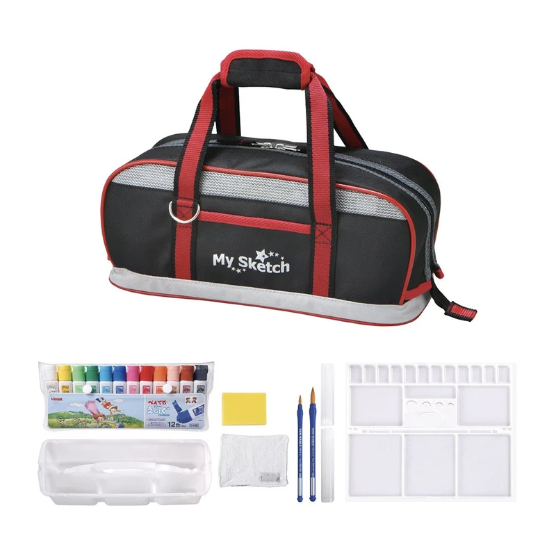 Pentel Sketch Paint Set Wide Design with Cleaning Cloth Black ZST21 A1