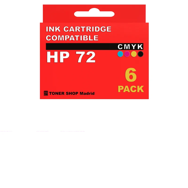 BDink Cartuchos Tinta Compatible HP 72 CMYK (Pack 6)