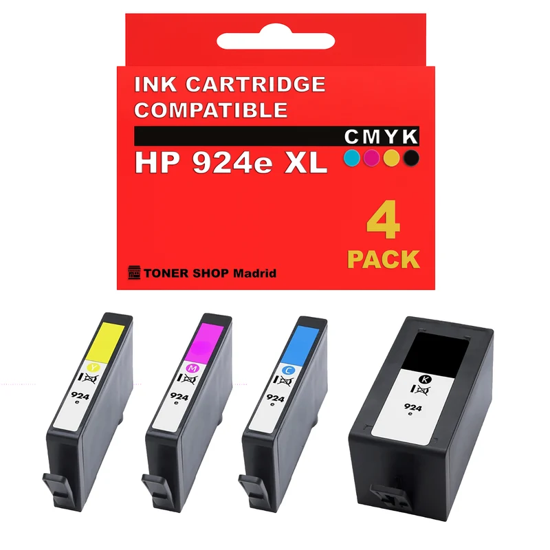 BDink Cartuchos Tinta Compatible HP 924e XL CMYK (Pack 4)