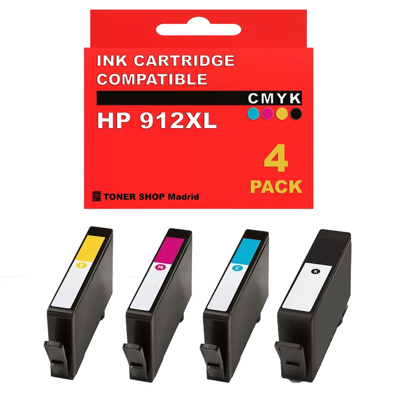 BDink Cartuchos Tinta Compatible HP 912XL CMYK (Pack 4)