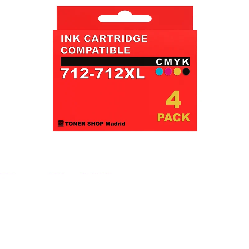 BDink Cartuchos Tinta Compatible HP 712 712XL CMYK (Pack 4)