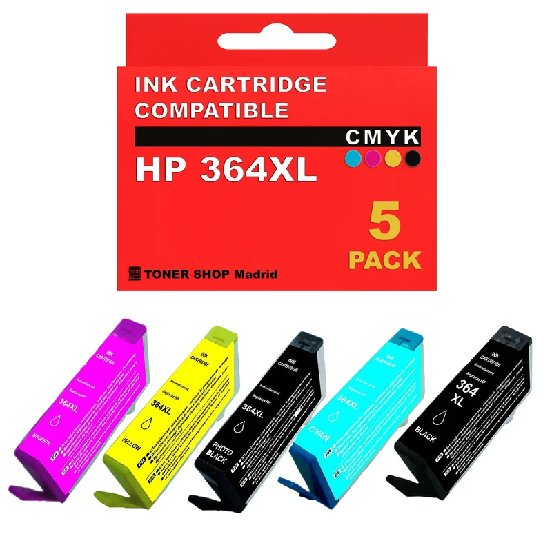 BDink Cartuchos Tinta Compatible HP 364XL CMYK (Pack 5)