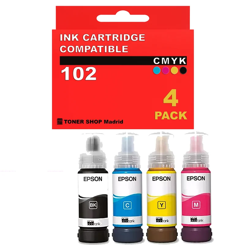 BDink Cartuchos Tinta Compatible Epson 102 103 104 CMYK (Pack 4)