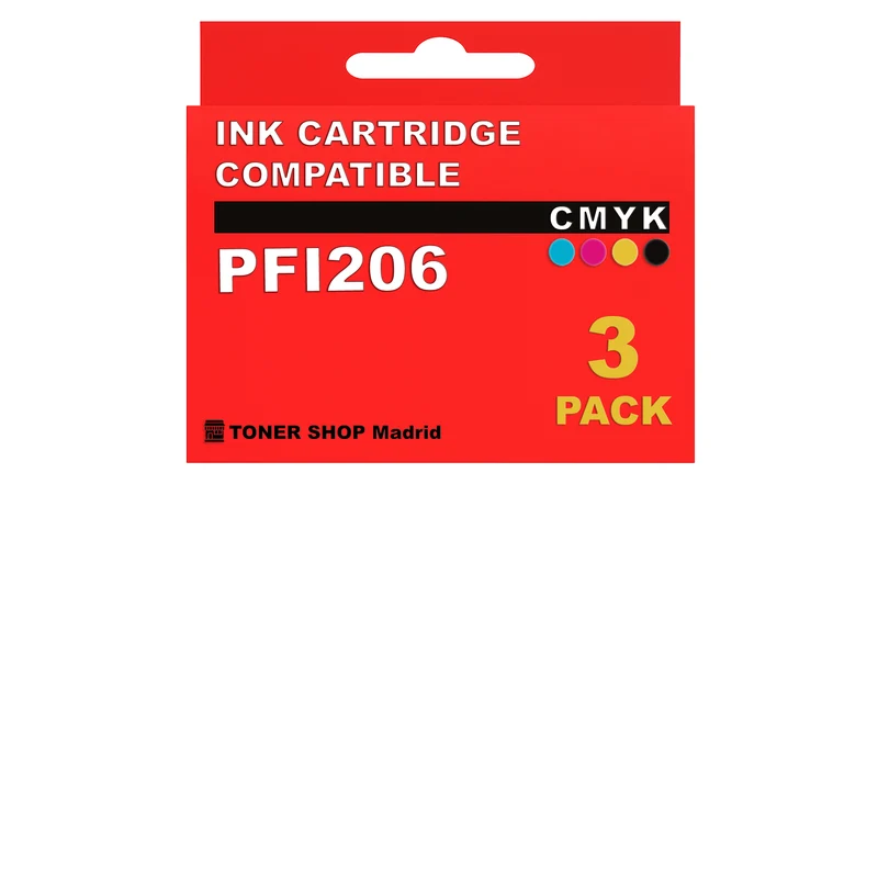 BDink Cartuchos Tinta Pigmentada Compatible con Canon PFI206 (Pack 3)