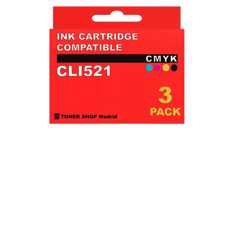 BDink Cartuchos Tinta Compatible con Canon CLI521 CMYK (Pack 3)