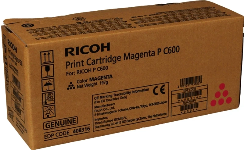 Ricoh PC600 Magenta Tóner Original - 408316/P C600M