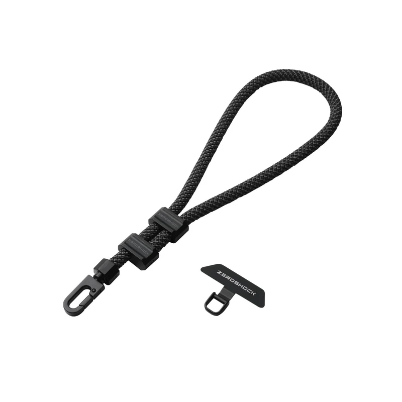 ELECOM ZEROSHOCK Phone Hand Strap 7mm Adjustable 40.5cm Black
