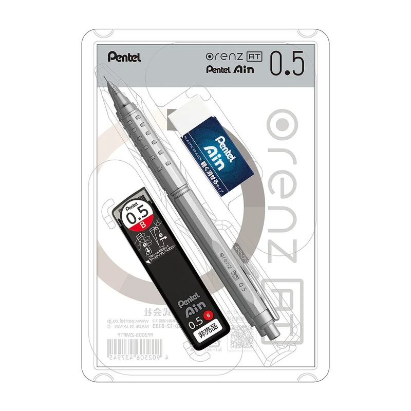Pentel Orenz AT Dual Grip Mechanical Pencil 0.5mm Silver Limited Set