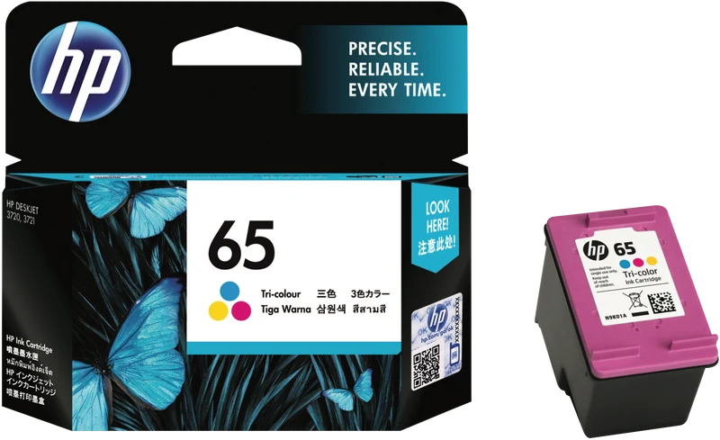 HP 65 Tri-Colour Ink Cartridge