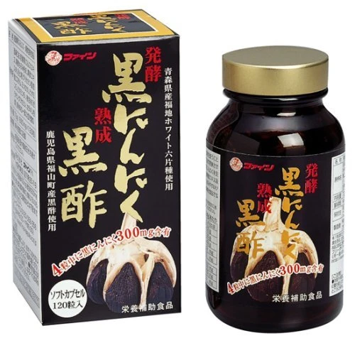 FINE JAPAN Fermented Aged Black Garlic & Black Vinegar Capsules 120 Tablets