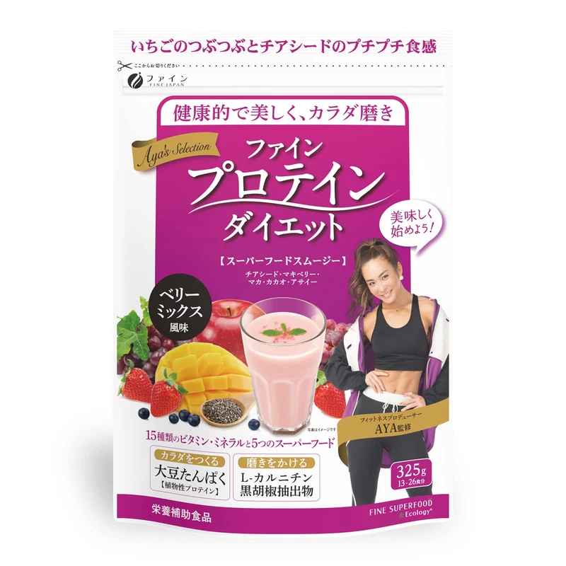 FINE JAPAN AYA’s Selection Protein Diet Berry Mix Flavor 325g (Vegan Soy)