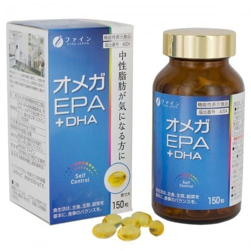 FINE JAPAN Functional Food Omega EPA + DHA 150 Tablets For High Triglycerides