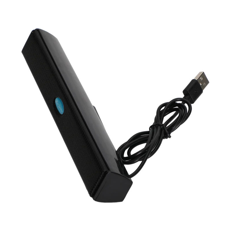 100HZ Wired USB Computer Haut-parleurs Stereo Sound Bar pour PC Laptop Noir