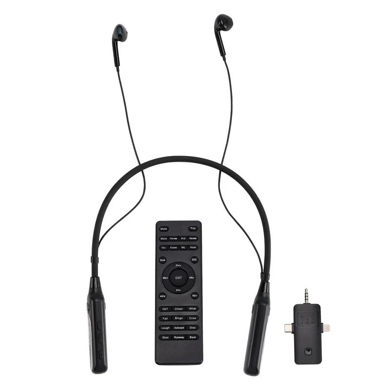Carte son sans fil complète avec tour de cou et écouteurs pour streaming en direct compatibles avec téléphone, PC et TV