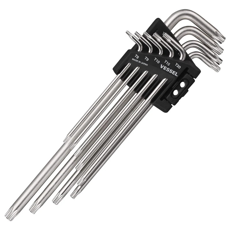 VESSEL Tamper-Resistant Torx L-Wrench Set 9-Piece (8509TXH)