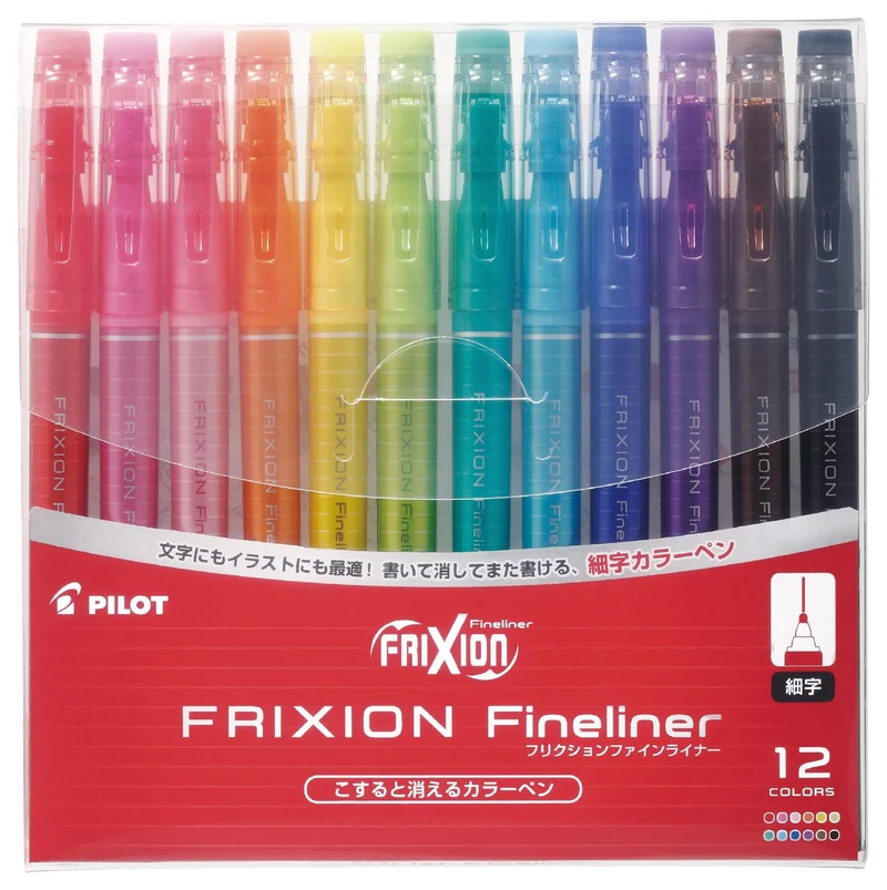 Pilot FriXion Fineliner Color Pens 0 45mm 12-Color Set (SFFL144F12C)