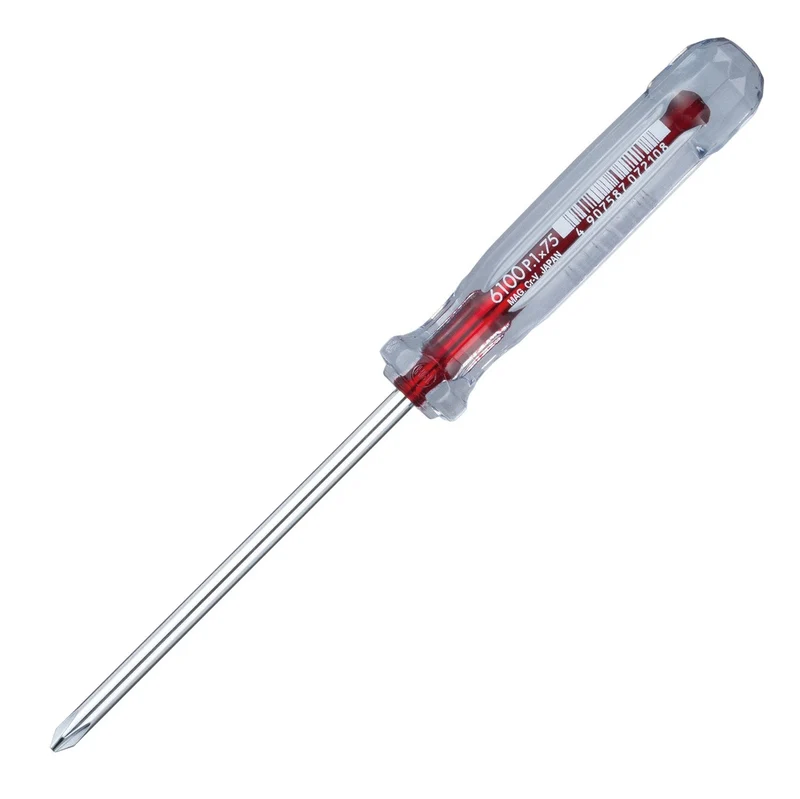 Vessel Crystal Line Slim-Shaft Phillips #1×75mm Screwdriver 6100