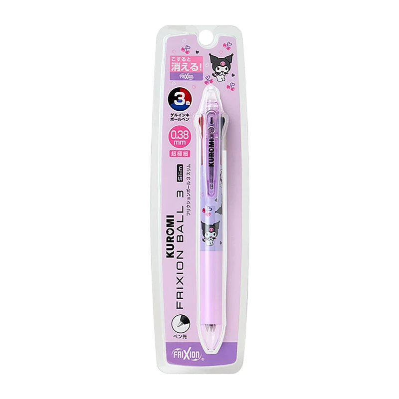 Sanrio Kuromi FriXion Ball 3 Slim 0 38mm 3-Color Knock Pen (B/R/B)