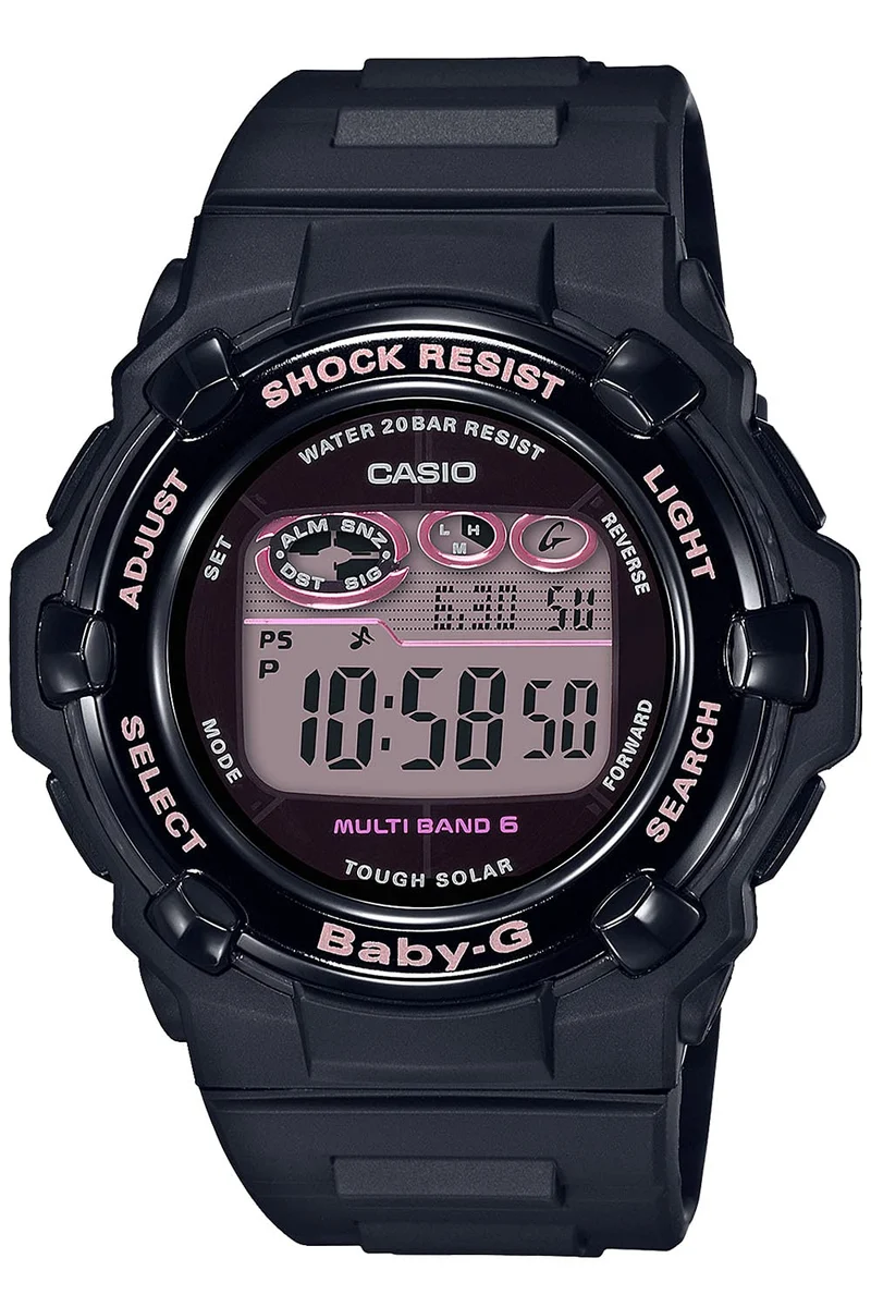 CASIO Baby-G Women's Radio Solar Watch Super Illuminator LED Black BGR-3000UCB-1JF