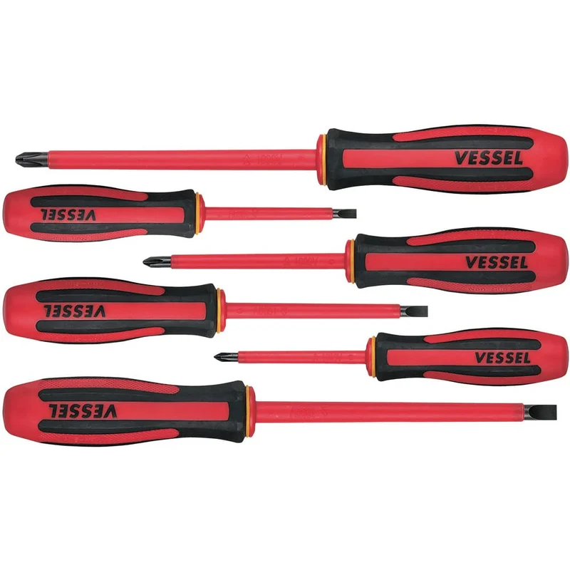 VESSEL Megadora Insulated 6-pc Screwdriver Set VDE Certified (9606PS)