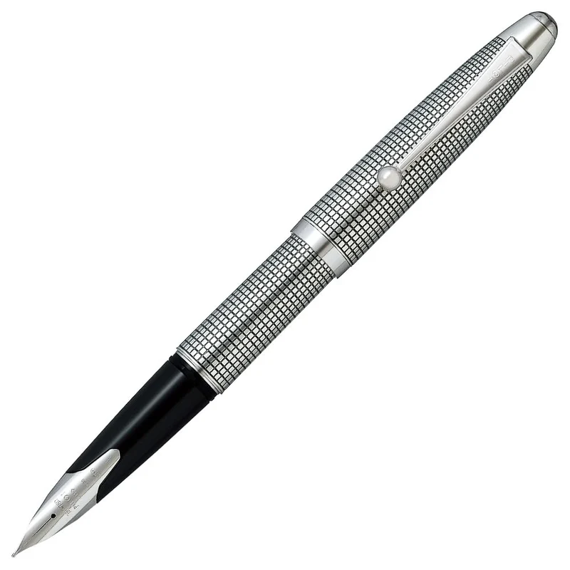 PILOT Silver Grid Fountain Pen Medium Nib FK5MSKOM