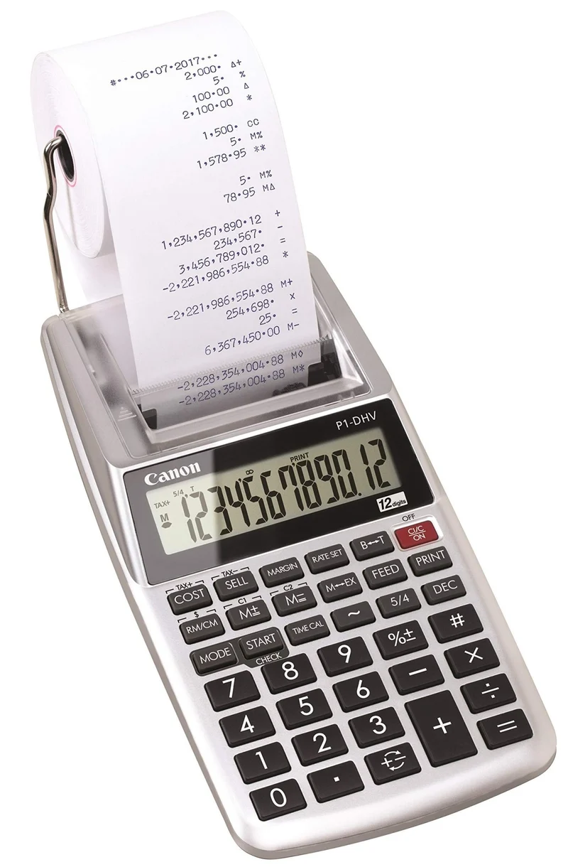 Canon Printer Calculator Formula Type P1-DHV-3 Compact Desktop Office Tool