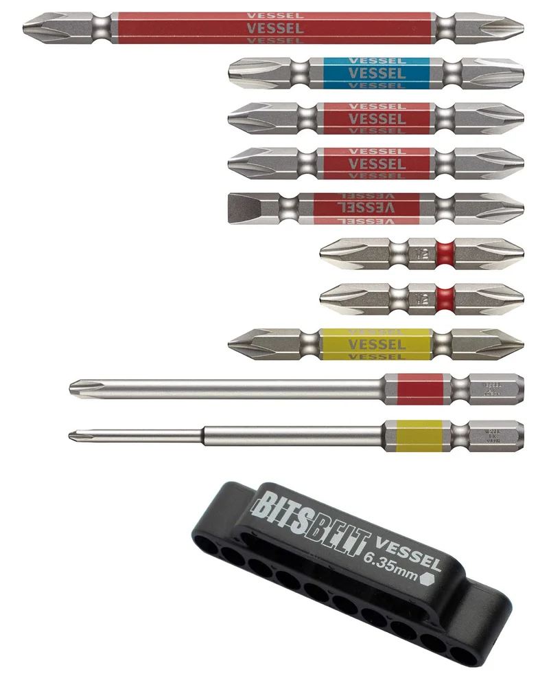 VESSEL Bit Belt Holder 40V Compatible 10-Piece Set GS10P-01