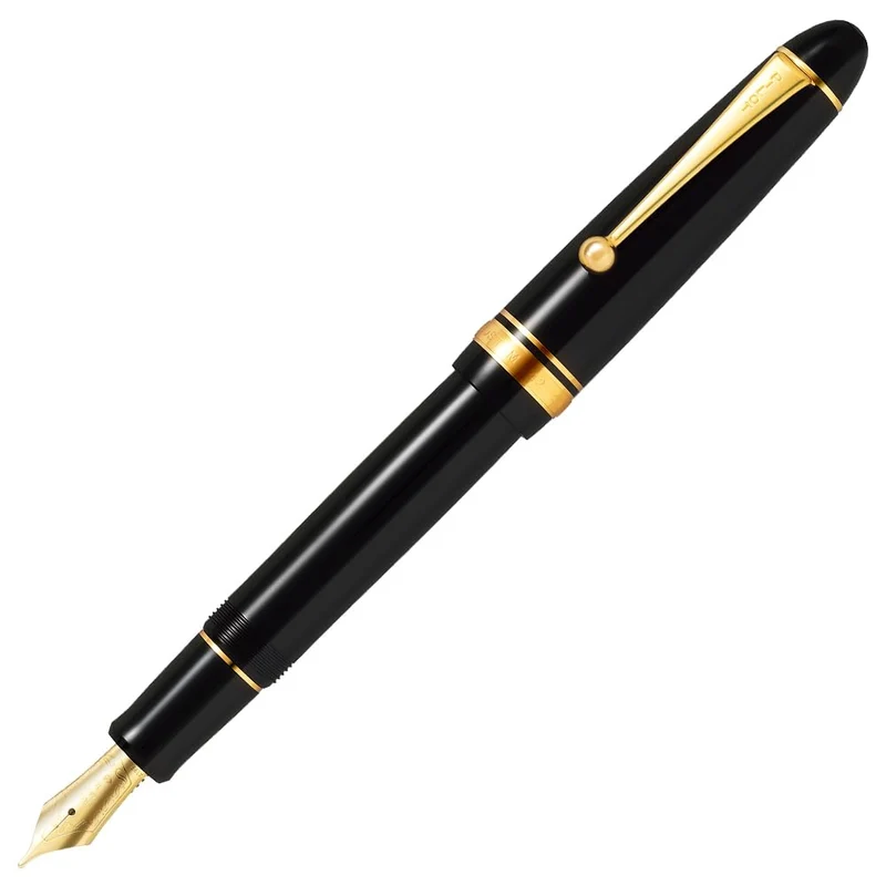 PILOT Custom 742 Black Gold Trim 14K Fine Nib Fountain Pen