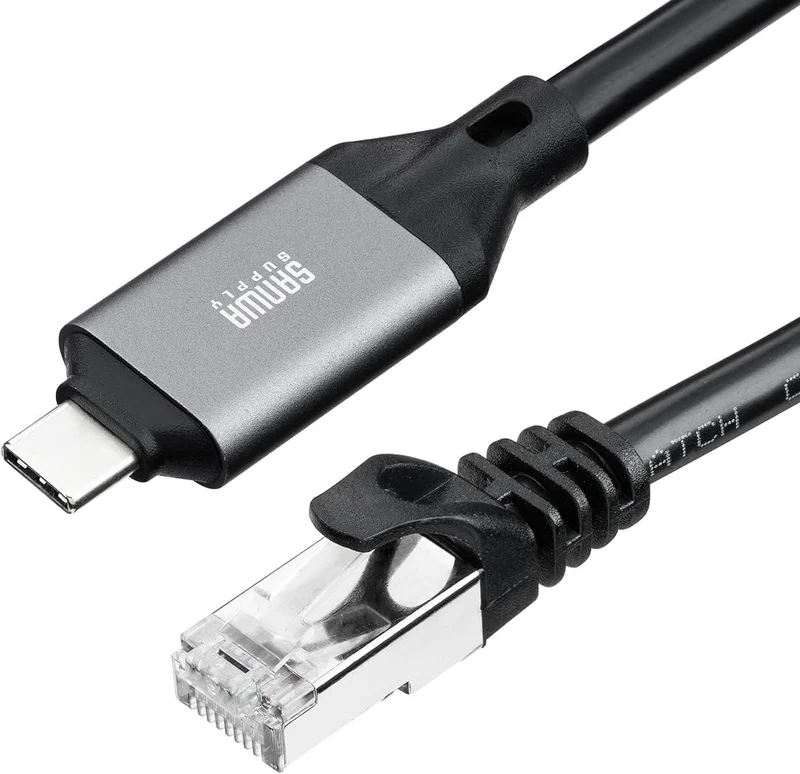 Sanwa Direct USB Type C to RJ45 Ethernet Gigabit LAN Adapter Cable 3m 5m Cat6 1Gbps MAC Support 500-LAN6KC03