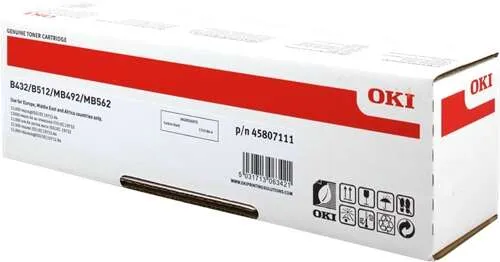 OKI B432/B512/MB492/MB562 Negro Tóner Original - 45807111