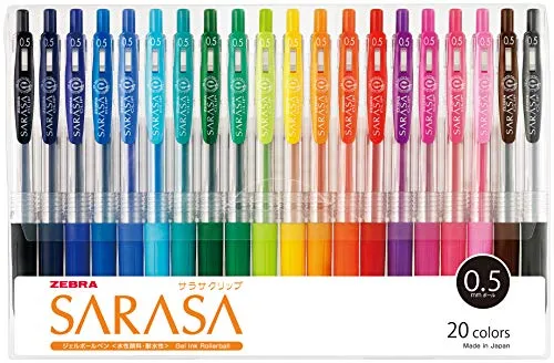 ZEBRA Gel Ball Pen SARASA Clip 0.5 20colors set JJ15-20CA