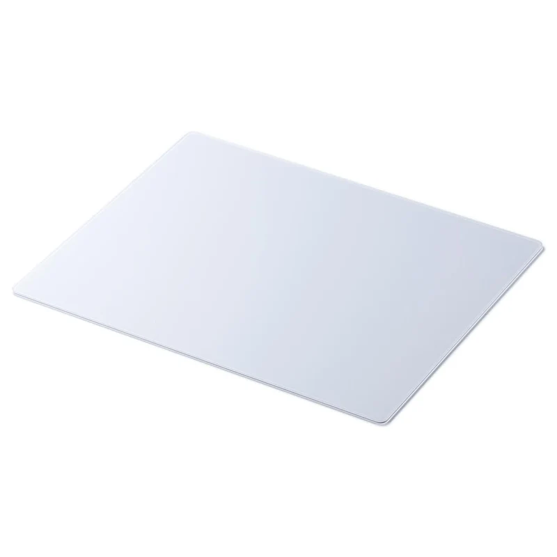 Sanwa Direct Glass Gaming Mouse Pad Large Toughened glass 50 x 40cm 3mm 9H hardness White 200-MPD035W-L