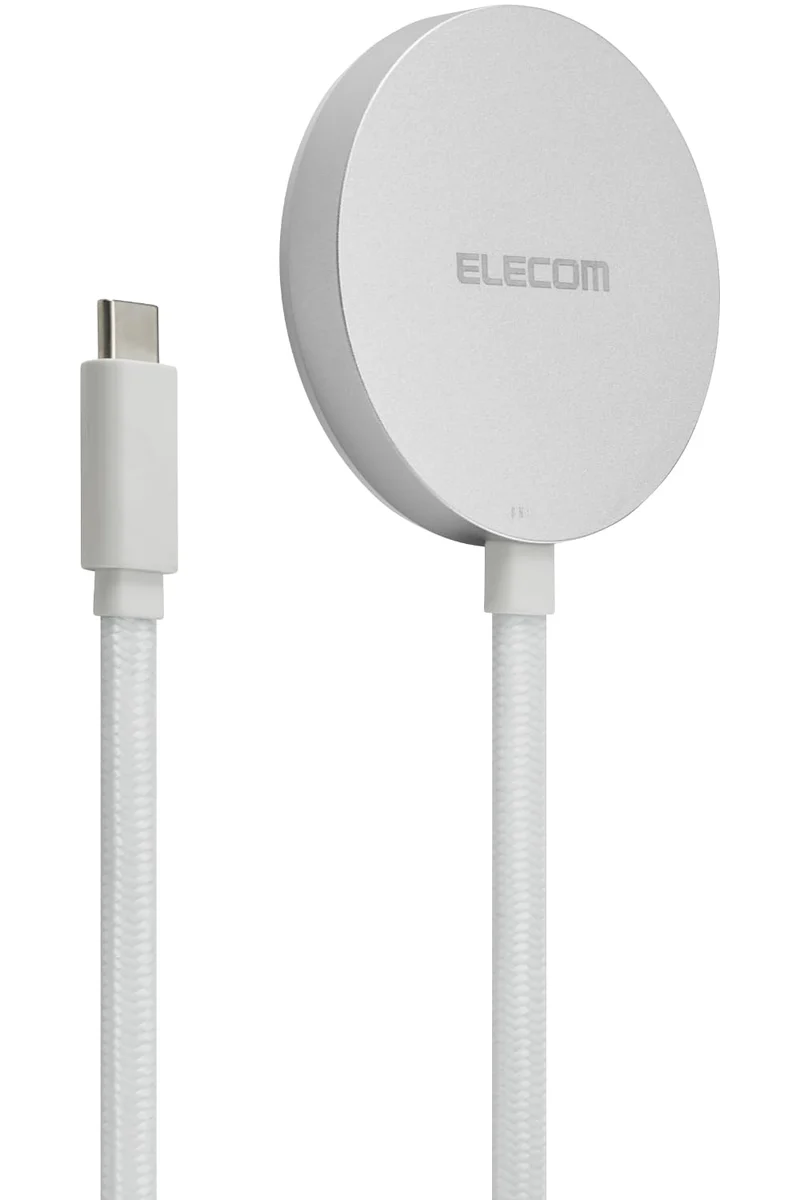 ELECOM Qi2 Wireless Charger 15W Magnet Silver W-MA05SV