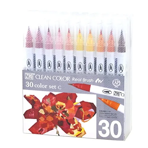 Kuretake Brush pen aqueous ZIG clean color real brush 30 colors RB-6000AT/30VC