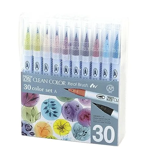 Kuretake Brush pen aqueous ZIG clean color real brush 30 colors RB-6000AT/30VA
