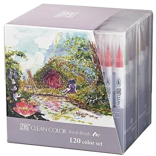 Kuretake Brush pen aqueous ZIG clean color real brush 120 colors RB-6000AT/120V