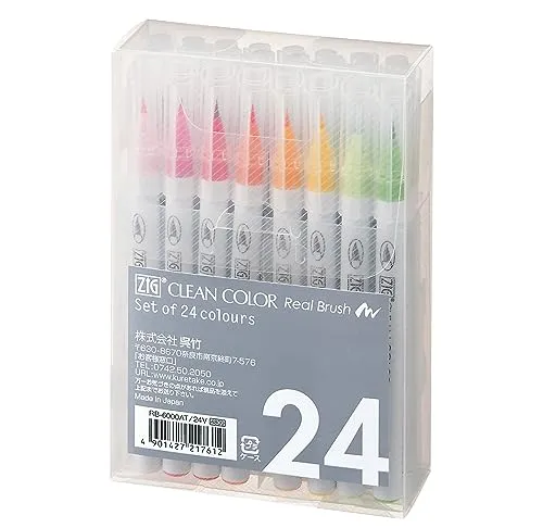 Kuretake Brush pen aqueous ZIG clean color real brush 24 colors RB-6000AT/24V