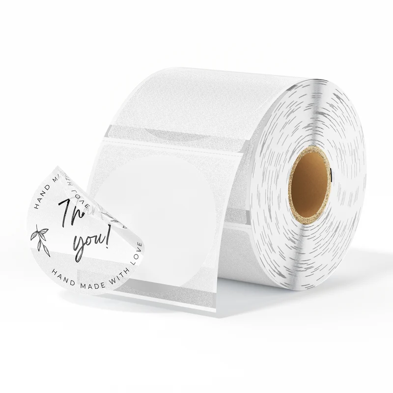 MUNBYN 2" Glitzer-Serie Transparent Thermoetiketten | 500 Etiketten pro Rolle