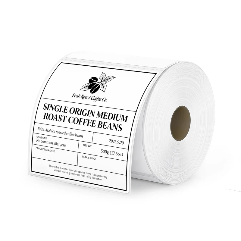 MUNBYN 4" x 4" Universal Thermo-etiketten für kleine Unternehmen und Bäckereien