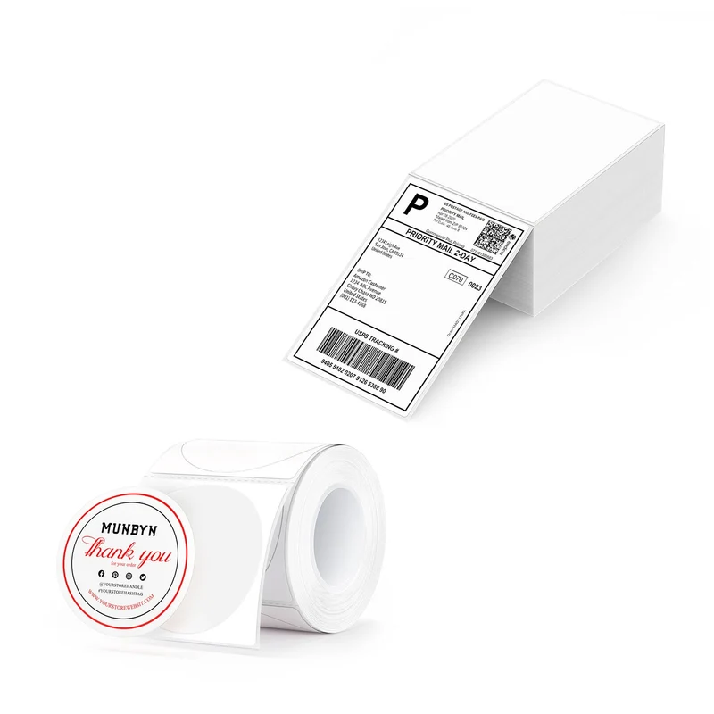 MUNBYN Supplement Branding Etiketten-Kit für Individuelle Verpackung