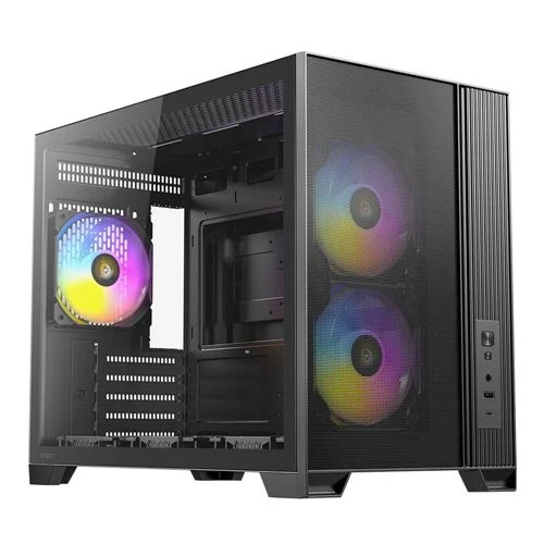 Case Antec FLUX M Tempered Glass microATX Mini Tower Computer Case Negro