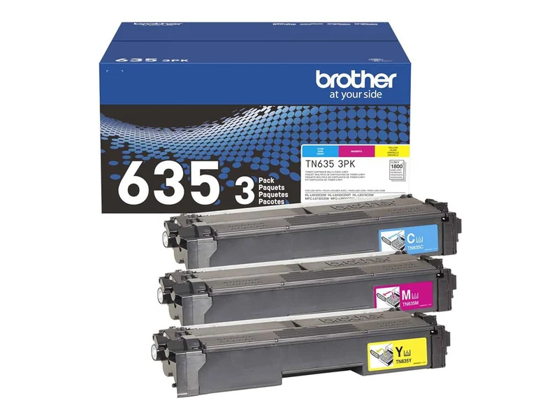 Tóner Brother TN635 3PK Cyan, Magenta, Yellow